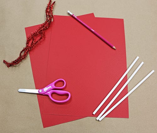 red arts & crafts supplies