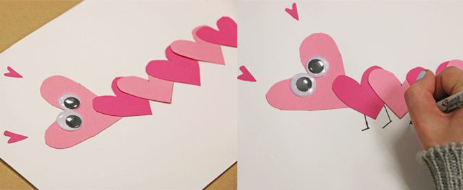 googly eyes on heart