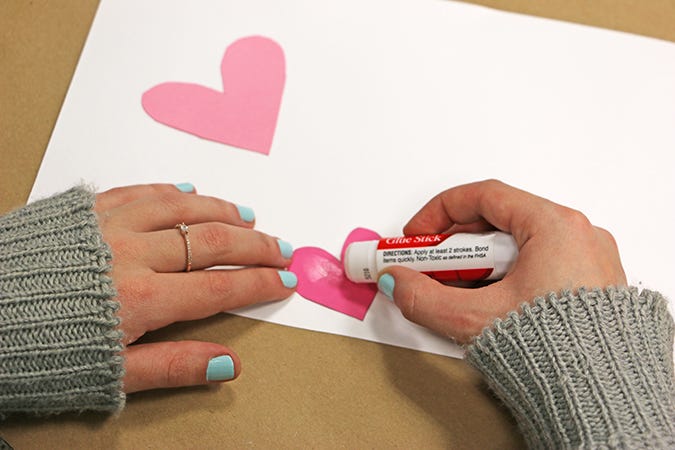 gluing back of hearts 