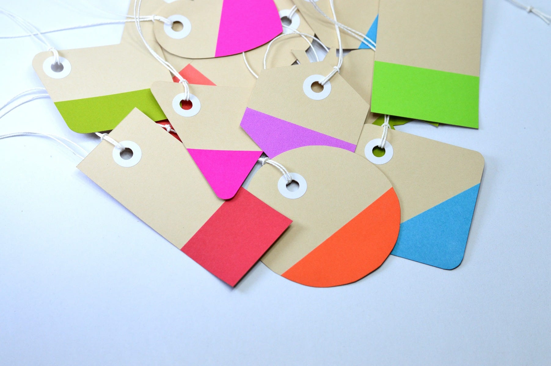 colorful personal label tags