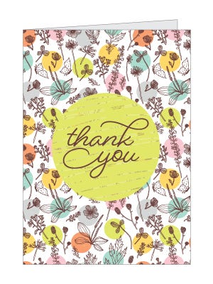 floral thank you card