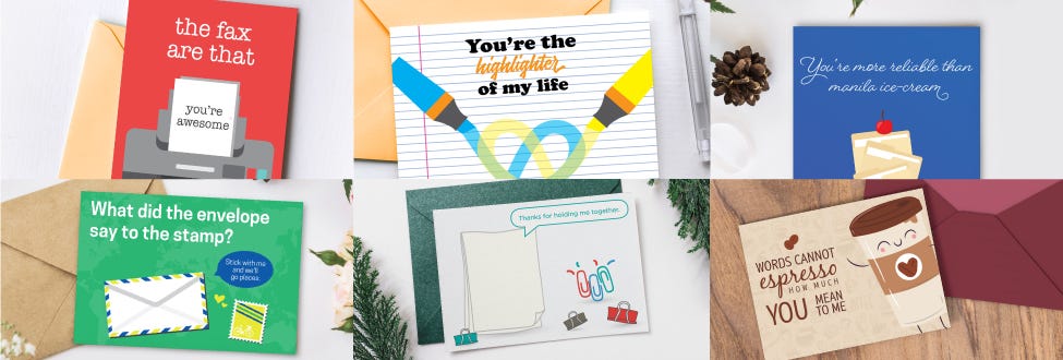 Office Puns Printable Cards