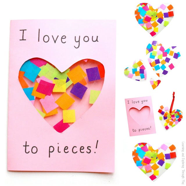 "I Love You to Pieces" Suncatcher Card