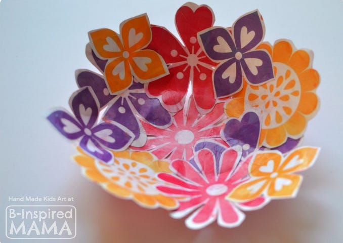 Paper Flower Collage Bowl