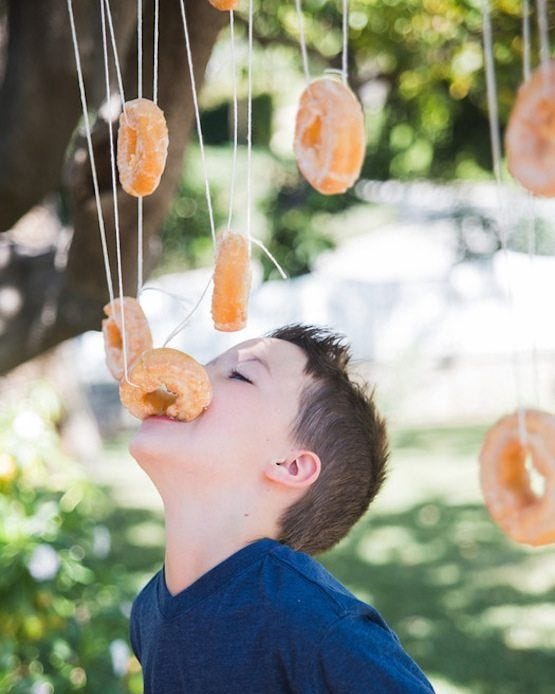 bobbing for donuts