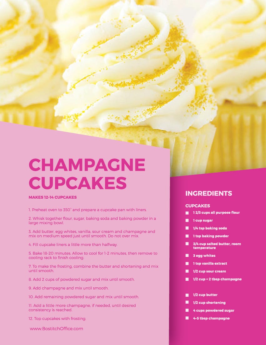 champagne cupcake recipe