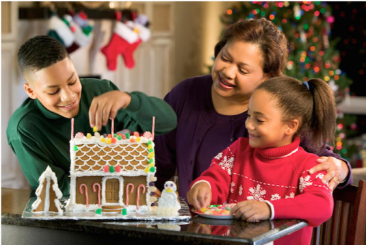 family gingerbread house