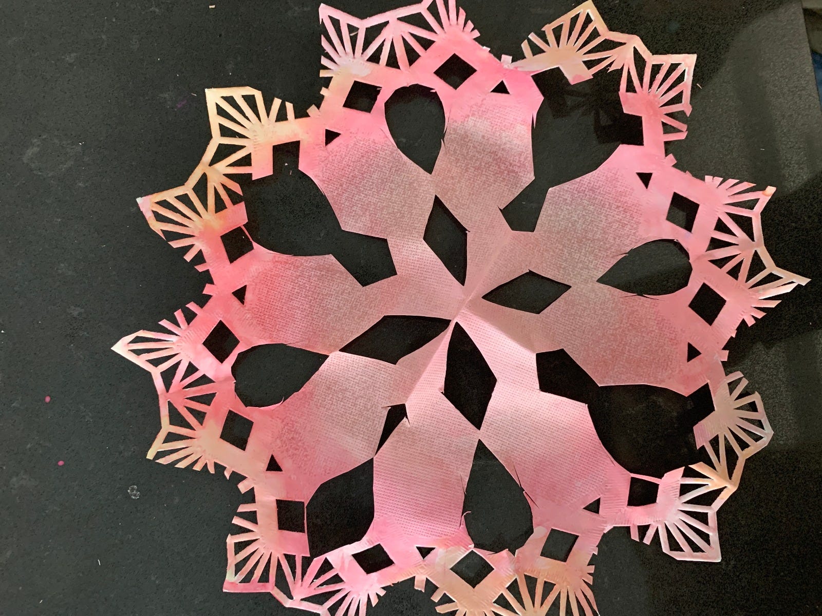 pink snowflake finished 