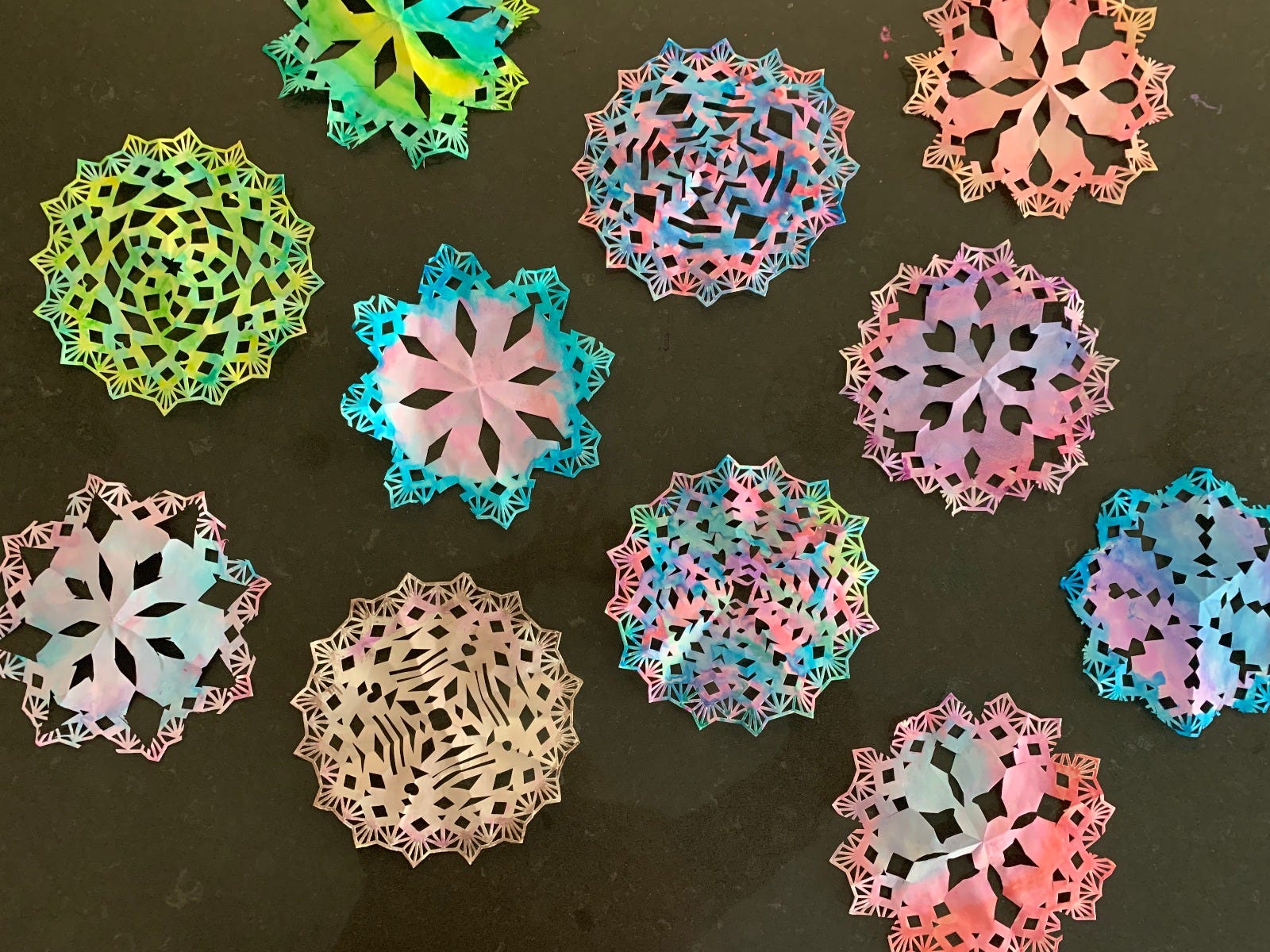 completed snowflakes