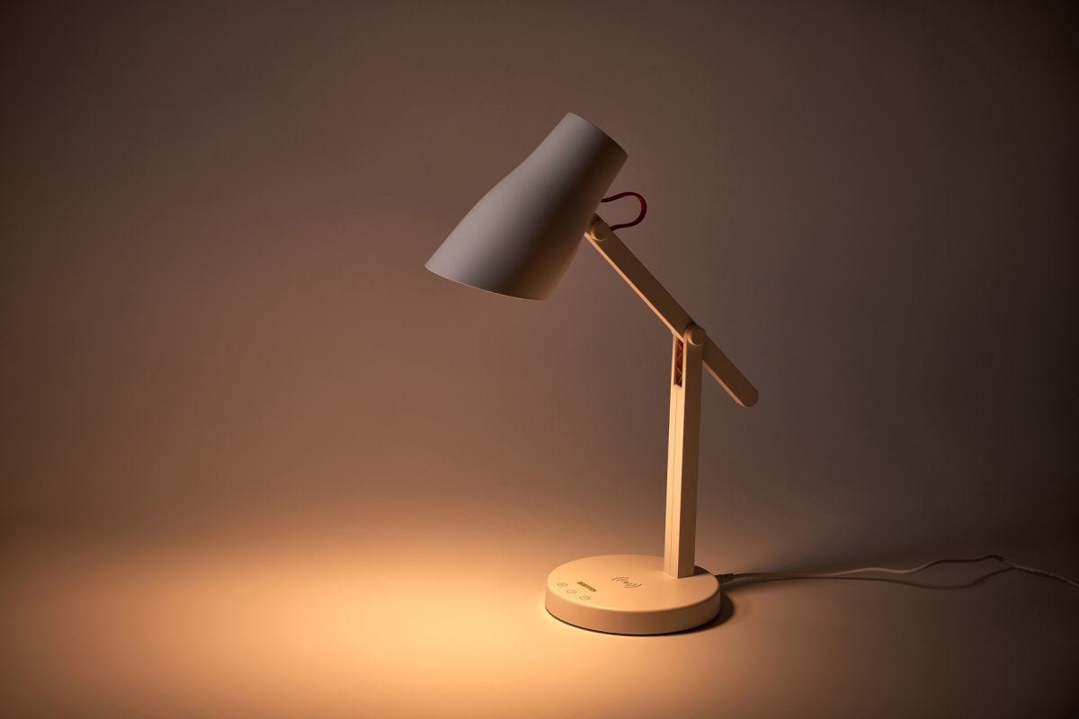 Bostitch Qi Wireless Charging LED Desk Lamp White Bostitch Office