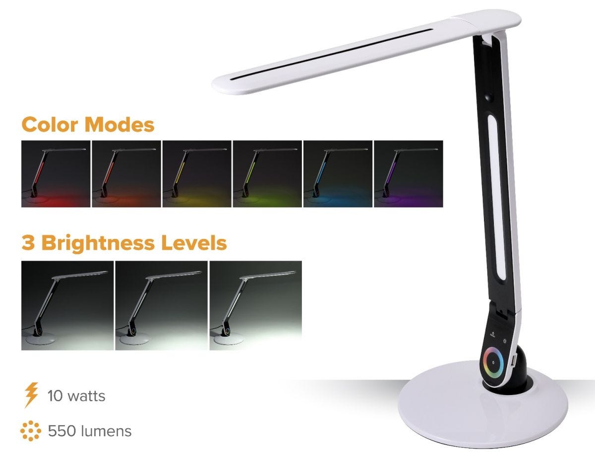 Color Changing Desk Lamp with RGB Arm