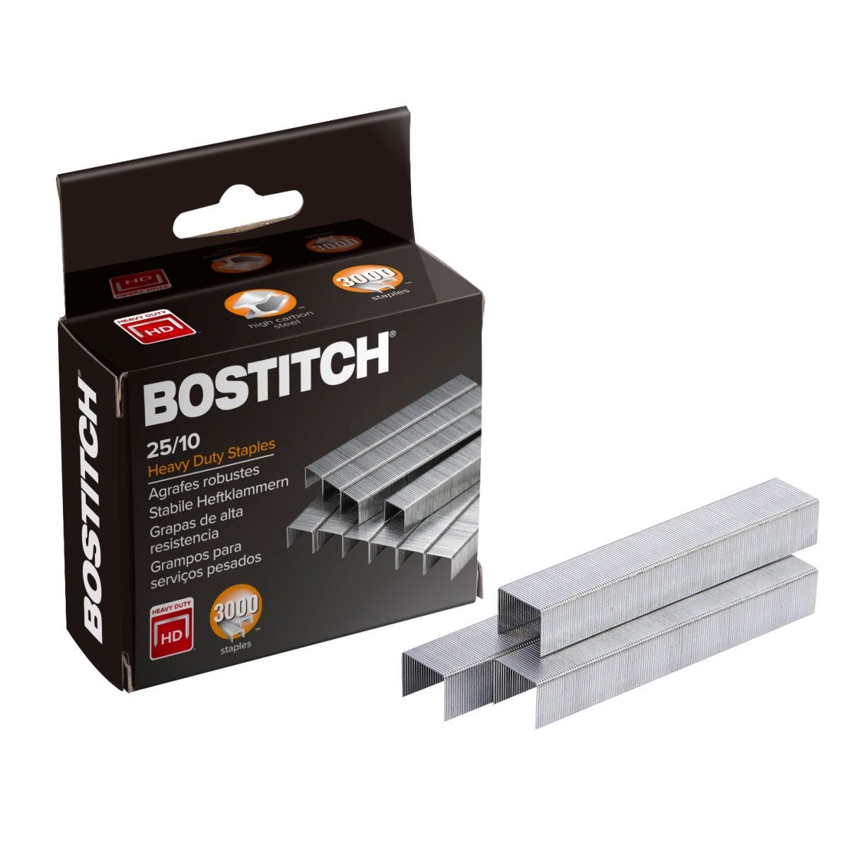 25 10 Heavy Duty Staples 3 8 Leg Length 3 000 Pack Bostitch Office
